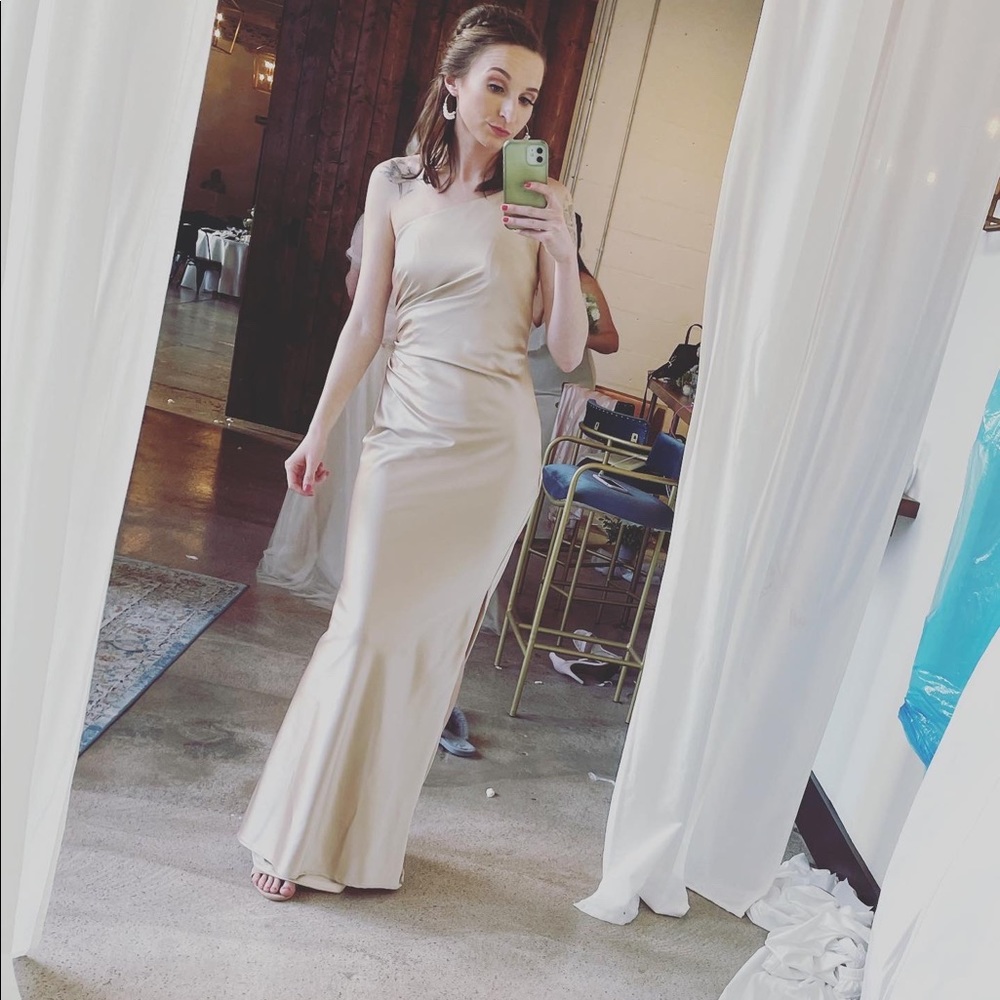 Revelry satin bridesmaid dress